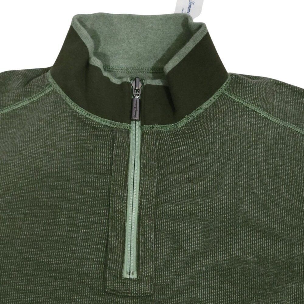 Tommy Bahama Flip Coast 1/2 Zip Sweatshirt Men Medium Pullover Reversible Green - Picture 8 of 15